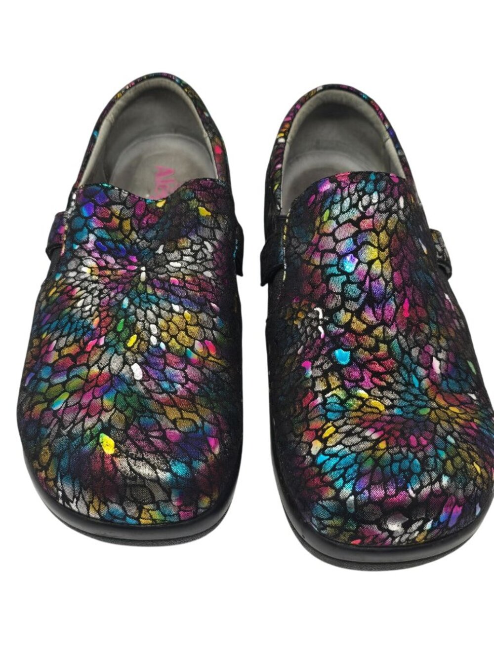 Alegria Womens Multicolor Slip-On Shoes With Vibrant Scales Size 41 (10.5 US).